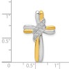 Black Bow Jewelry 14k Yellow Gold & White Rhodium Diamond Cross Slide Pendant, 17 x 27mm - 4 of 4