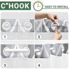 Aoibox No Hook Grey Shower Curtain with Snap in Fabric Liner Set - Hotel Style with See Through Mesh Top Window, Modern Geometric Waterdrop Design - 3 of 4