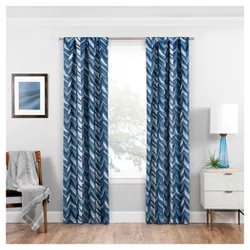 63"x37" Haley Thermaweave Blackout Curtain Panel Blue - Eclipse