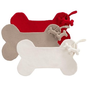 Chestnut Stocking (Set of 3) - White/Beige/Red - 12" X 20" - Safavieh - 1 of 2