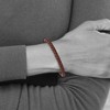 Black Bow Jewelry 6mm Black Plated Stainless Steel & Brown Leather Bracelet, 8.25 Inch - 3 of 4