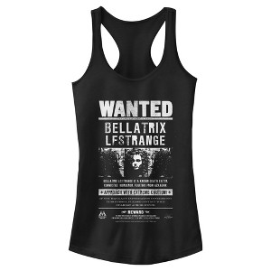 Juniors Womens Harry Potter Bellatrix Wanted Poster Racerback Tank Top - 1 of 4