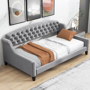 YONWAY  Daybed, Modern Luxury Tufted Button Daybed Stable and durable bed frame, Easy to assemble, For Adults Or Teenagers - 1 of 4