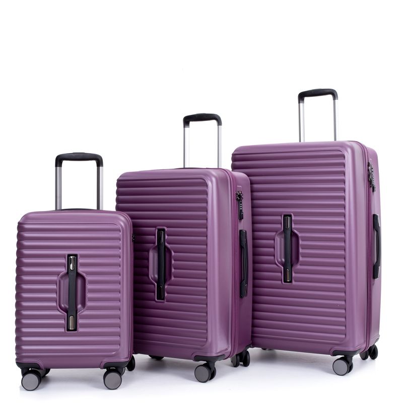 3 PCS Hardshell Luggage Set, PC+ABS Lightweight Suitcase with Two Hooks, Spinner Wheels, TSA Lock(21/25/29)-ModernLuxe, 2 of 14