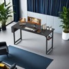 Infurnic Desks Computer Desk with Storage Bag Headphone Hook, Small Home Office Desk Modern PC Table for Students Study Writing Table, Black, - 3 of 4