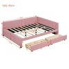 Full Size Upholstered Daybed with Storage Drawers and Backrest, Linen Sofa Bed for Bedroom or Guest Room-Baofuwish - 4 of 4