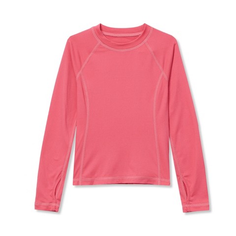 Lands' End Kids Thermal Base Layer Long Underwear Thermaskin Crew Neck Shirt - Large - Hot Pink