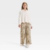 Girls' Nylon Wide Leg Cargo Pants - art class™ Tan - 3 of 3