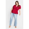 Women's Plus Size Laila Top - cranberry | CITY CHIC - 2 of 4