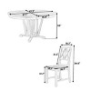 5 PCS Space-Saving Design Dining Set, 1 Round MDF Dining Table and 4 Chairs, Rubber Wood Frame Chairs with Polyester Cushion-Baofuwish - 4 of 4