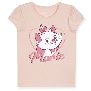 Toddler Girls' Marie with Glitter Graphic T-Shirt - Pink - 1 of 4