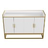Modern Kitchen Buffet Storage Cabinet Cupboard White Gloss with Metal Legs for living room Kitchen - 4 of 4