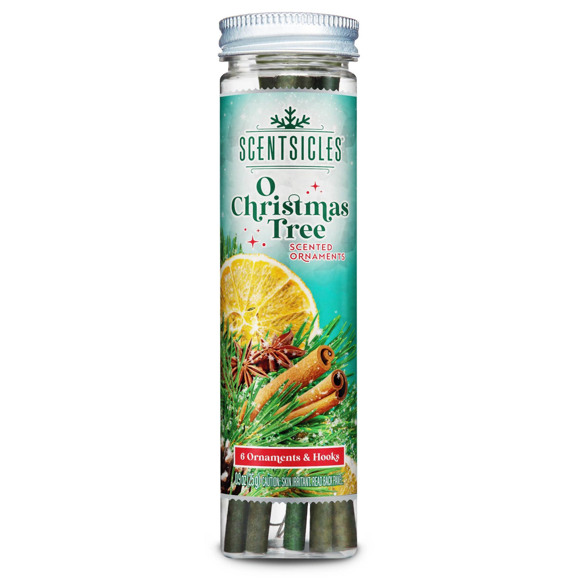 ScentSicles 6pk O Christmas Tree Scented Ornaments: Fragrance Enhancers for Artificial & Live Trees, Indoor Holiday Decor