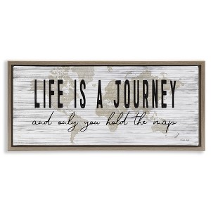 Stupell Industries Life Is a Journey Rustic World Map, 31" x 14" - 1 of 4