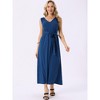 INSPIRE CHIC Women's Sleeveless Tie-Waist Knit Beach Tank Casual Maxi Dress with Pockets - 3 of 4