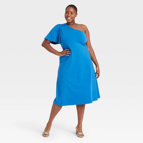 Women's Plus Shoulder Puff Short Sleeve - Who Wear™ Blue 2x : Target