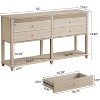 Tribesigns 63" Console Table, Modern Sofa Table with Drawers and Lower Shelf for Living Room, Entryway, Hallway, Foyer, Entrance - 3 of 4