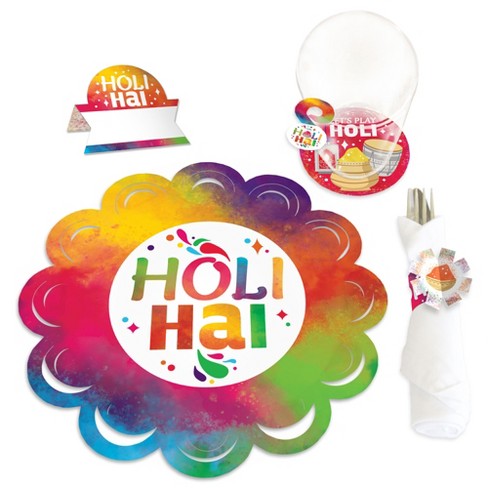 Big Dot Of Happiness Holi Hai - Festival Of Colors Party Paper Charger And  Table Decorations - Chargerific Kit - Place Setting For 8 : Target