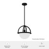 Hunter Fans 12.75" Wedgefield Ceiling Light Matte Black Finish - 1-Light Pendant with Cased White Glass Shade - 2 of 4