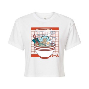 Women's - Instant Message - Ramen Frog Yum Cropped Graphic T-Shirt - 1 of 4