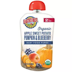 Earth's Best Organic Stage 2 Apple Sweet Potato Pumpkin & Blueberry Baby Food - 4oz