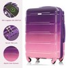 MOEPISY Luggage Set of 3, 20-inch with USB Port, Airline Certified Carry-on Luggage , ABS+PC Hard Shell Luggage with Spinner Wheels,purple and pink - 3 of 4
