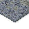 Denim Blue Navy Blue And Gray Floral Washable Indoor Outdoor Area Rug - 4 of 4
