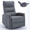 Manual Recliner Chair with Rocker and 360° Swivel, Fabric Upholstery, Handle Recline, Heavy Duty Metal Base - 3 of 4