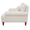 Sapphtopaz 1pc Accent Chair Upholstered Lounge Chair with Elegant Circular Armrests Roman Column Legs, Ergonomic Lumbar Support Living Room Chair - 4 of 4