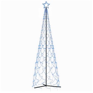 vidaXL Christmas Cone Tree Decoration Artificial Christmas Tree with LEDs - Blue 10 x 3 ft - 1 of 4