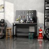 Acekool Heavy-Duty Wall-Mounted Workbench with Pegboard, Foldable Metal Tool Table for Garage, Workshop, Warehouse, Home, Black - 4 of 4
