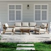 WestinTrends Avalon Outdoor 6-Piece Modular Sectional Patio Furniture Sofa Set, Weathered Wood/White - 2 of 4