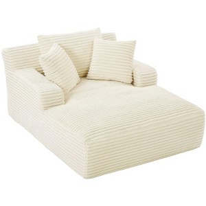 Dexmalle Oversized Corduroy Chaise Lounge Sofa Chair,Indoor,Gray - 1 of 4