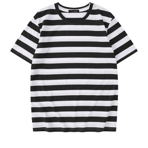 INSPIRE CHIC Men's Regular Fit Short Sleeve Crew Neck Casual Striped T-Shirt - 1 of 4