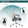 MAYEERTY Ergonomic Office Chair, High Back Adjustable Computer Desk Chair with Lumbar Support, 275lb, Gray - 3 of 4