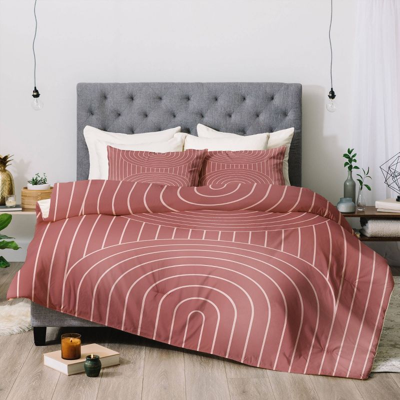 King Colour Poems Arch Symmetry  Cotton Comforter Set Pink - Deny Designs, 5 of 6