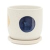 Sagebrook Home 2pc Funky Ceramic Planter Set: Hand-Painted, Rust-Resistant with Drainage Holes - 2 of 4