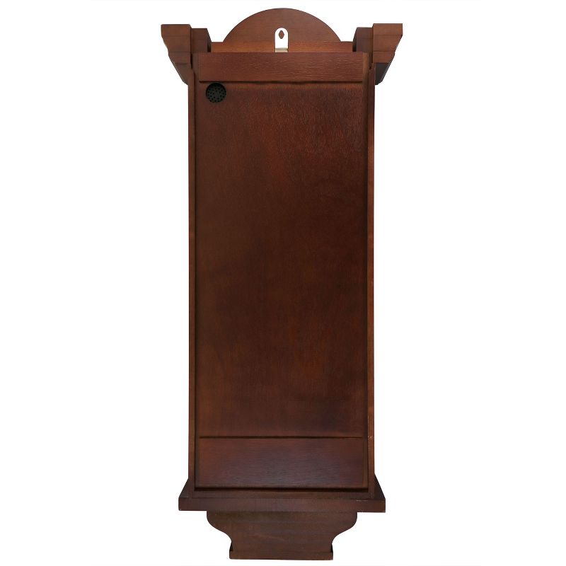 Bedford Clock Collection Grand 31 Inch Chiming Pendulum Wall Clock in Antique Mahogany Cherry Finish, 3 of 8