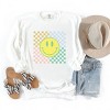 Simply Sage Market Four Square Smiley Face Garment Dyed Sweatshirt - 3 of 4