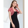 INSPIRE CHIC Women's Elegant Short Sleeve Sheer Floral Lace Shrug - 4 of 4