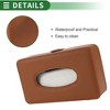 Unique Bargains Universal Car Tissue Holder Mask Holder Tissues Box Cover Car Backseat Extra Large Tissue Organization Faux Leather Brown - 3 of 4
