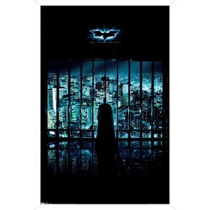 Trends International DC Comics - The Dark Knight - Batman View Of The City Framed Wall Poster Prints - 1 of 4