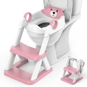 BabyBond 2 in 1 Potty Training Toilet Seat with Splash Guard Anti-Slip Pad Step Stool - 1 of 4
