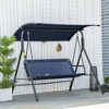 CAVINAS 3-Seat Outdoor Porch Swing Bench,Patio Swing with Armrests,Steel Frame and Adjustable Canopy,Outdoor Swing for Patio,Poolside,Garden - 2 of 4