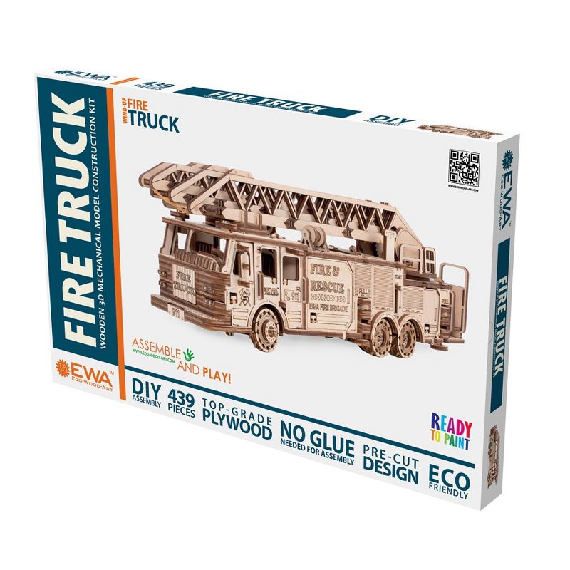 EWA Eco-Wood-Art Fire Truck 3D Wooden STEM Construction Kit, 1 of 4