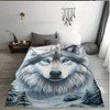 Lomsoe Wolf Pattern Blanket - Flannel Throw Suitable for Sofa, Bed, Travel, Camping, Living Room, Office - Comfortable All Seasons. - 3 of 4