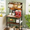 Besiost Kitchen Storage Shelf with 6 Hooks, Bakers Rack with Power Outlet - 2 of 4