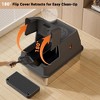 GustoWave Stainless Steel Cat Litter Box, Detachable PP Enclosure Litter Box with Lid, Extra Large Metal Enclosed Cat Litter Tray - 3 of 4