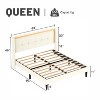 Queen Size Bed Frame, Upholstered Platform Bed Frame, Modern Wingback Headboard, Solid Wood Slats Support, No Box Spring Needed - 3 of 4