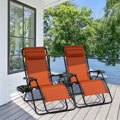 IMounTEK 2-Pack Zero Gravity Chair Cup Holder Side Tray – Clip-On, Black, For Garden Or Beach Lounge Chairs